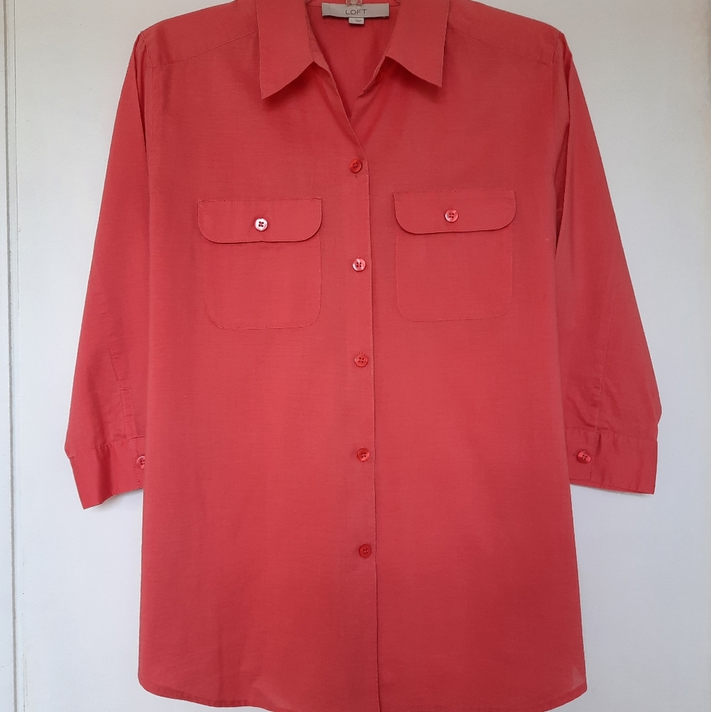 Loft 100% cotton blouse size L.